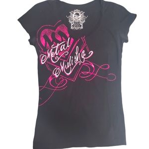 Metal Mulisha black and Pink t shirt